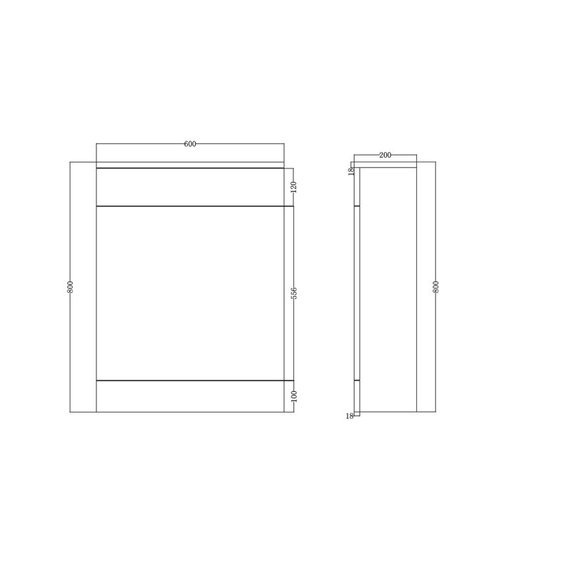 VeeBath Venus 600x200 WC unit White