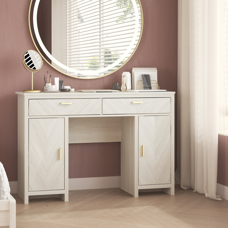 Bonnie Modern Dressing Table, White Oak