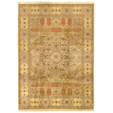 Hand Knotted Wool Area Rug in Cream