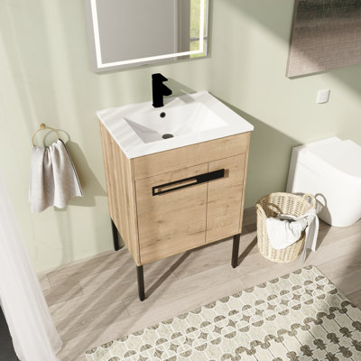Ensemble de meuble-lavabo simple 24,07 po avec plateau Orengo