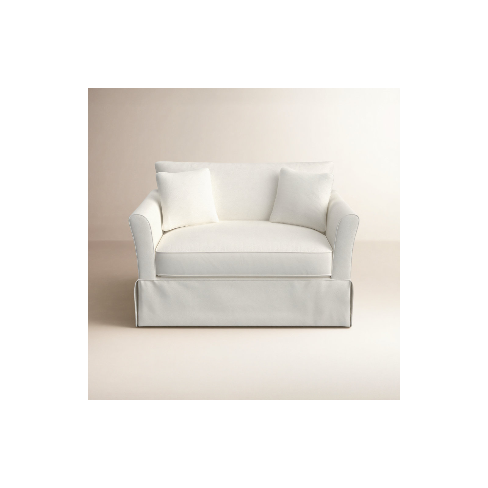 Shelby Upholstered Chair And A Half, Classic Bleach White Twill