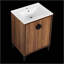 Meuble-lavabo durable avec lavabo supérieur et portes à fermeture douce, parfait pour les environnements humides et un rangement efficace