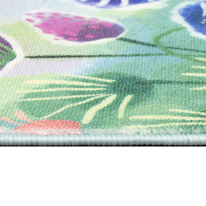 Balham Watercolor Wildflower Indoor Mat, Tapis de couloir 1 pi 11 po x 4 pi 11 po