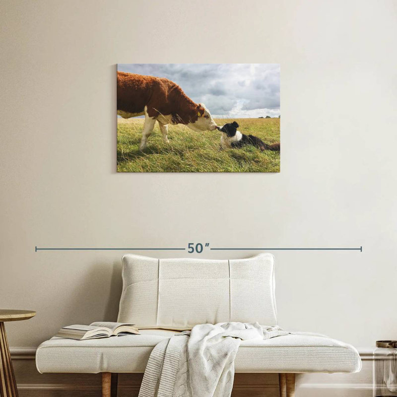 Brampt Border Collie And Cow, 20" H x 30" W