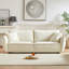 Mobilier de salon moderne - 3 +, lin, structure en bois, 4 coussins combinant élégance et confort, transformant votre espace