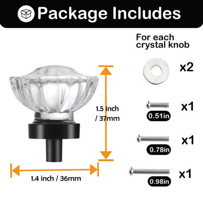 black sparkle maxi dress Clear Glass Knobs, 1-1/4 inch Hexagonal