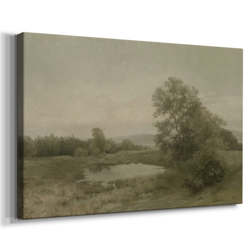 Paysage rétro - DCCII, H 19 po x l 28 po x P 1,5 po, Toile tendue