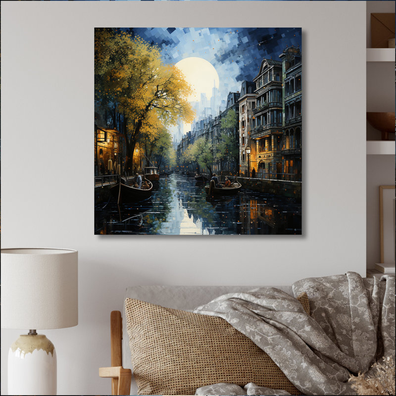 Canal vert, canal dramatique, pointillisme, H 30 po x l 30 po x P 1 po, Toile tendue