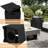 Outdoor Rectangular Steel Fire Pit Table With Hidden Fuel Tank-1387297422
