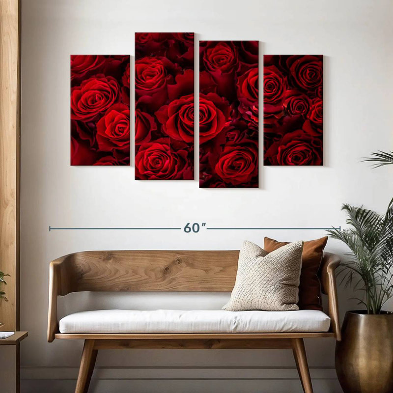 Hardie belles roses rouges, H 32 po x l 52 po