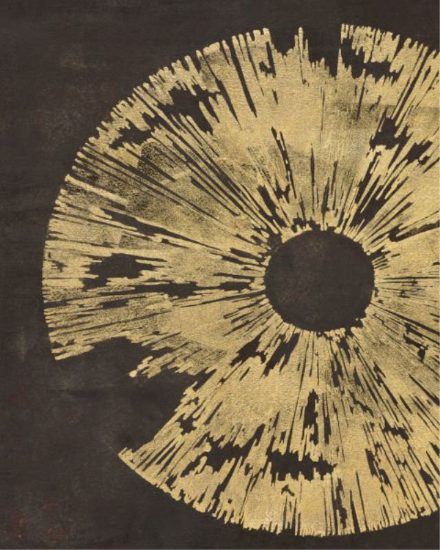 Lightning Flash Print by Sara Brown, 30" H x 24" W, Gilded Gold
