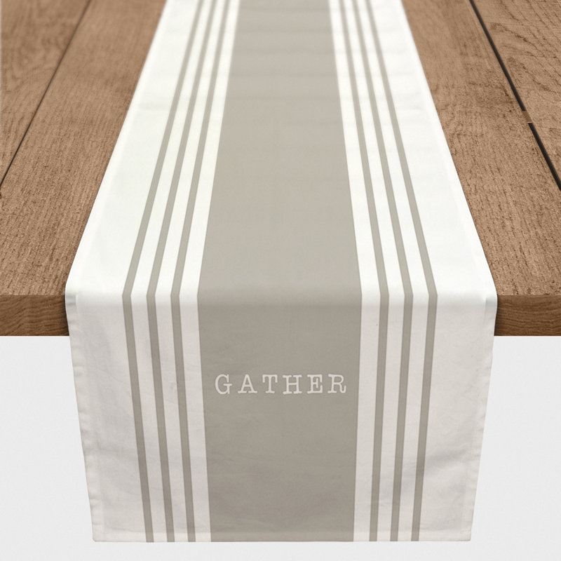 Chemin de table Breyana, gris, P 16 po x L 90 po
