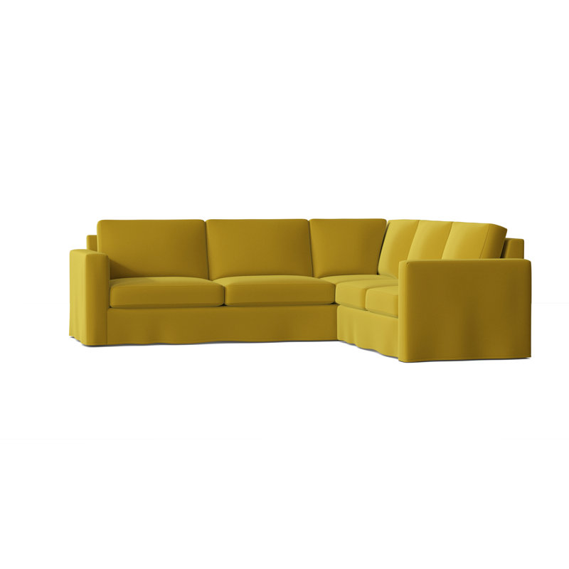 Canapé modulaire de coin large 108 po Bewley, Blé, Accoudoir à droite (vu de face), Noyer