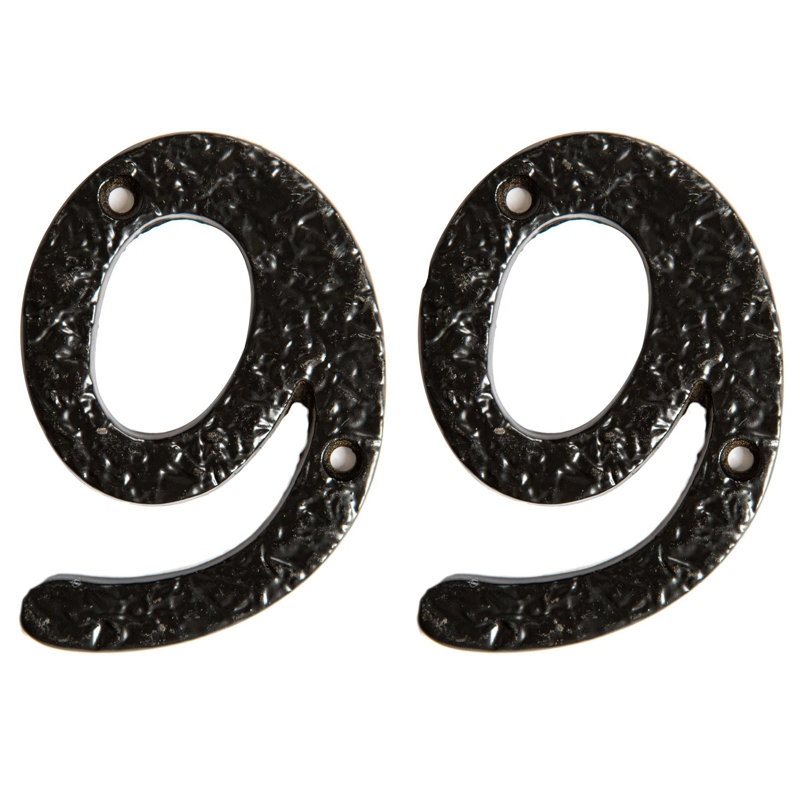 7.6cm H Iron House Number, 9, 7.5cm