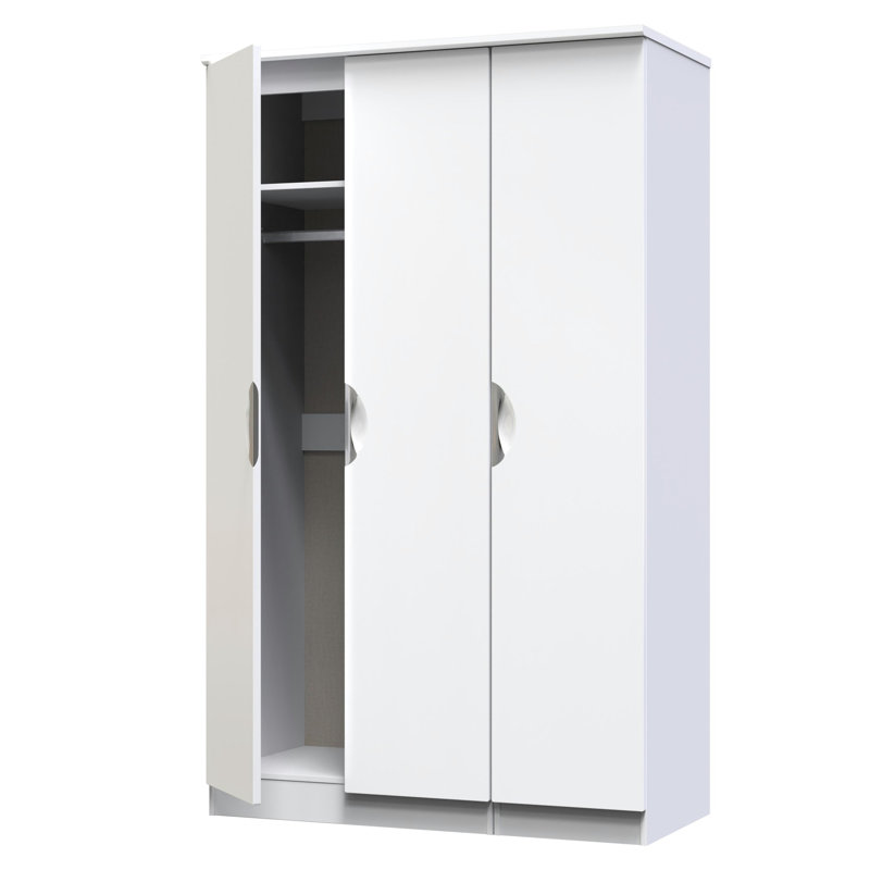 Bhodhini Manufactured Wood Wardrobe, Gloss/White