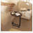 C-Shaped Side Table, C Table End Table for Sofa and Bedside, Couch Side Tables, Wood C-Shaped End Table with Metal Frame Slide for Bedroom Living Room ()-125570414