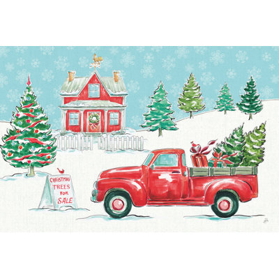 Christmas in the Country II Crop 1 Piece Wrapped Canvas Painting