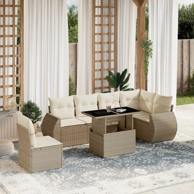 Ensemble de canapé modulaire en rotin PE 7 pièces Vidaxl