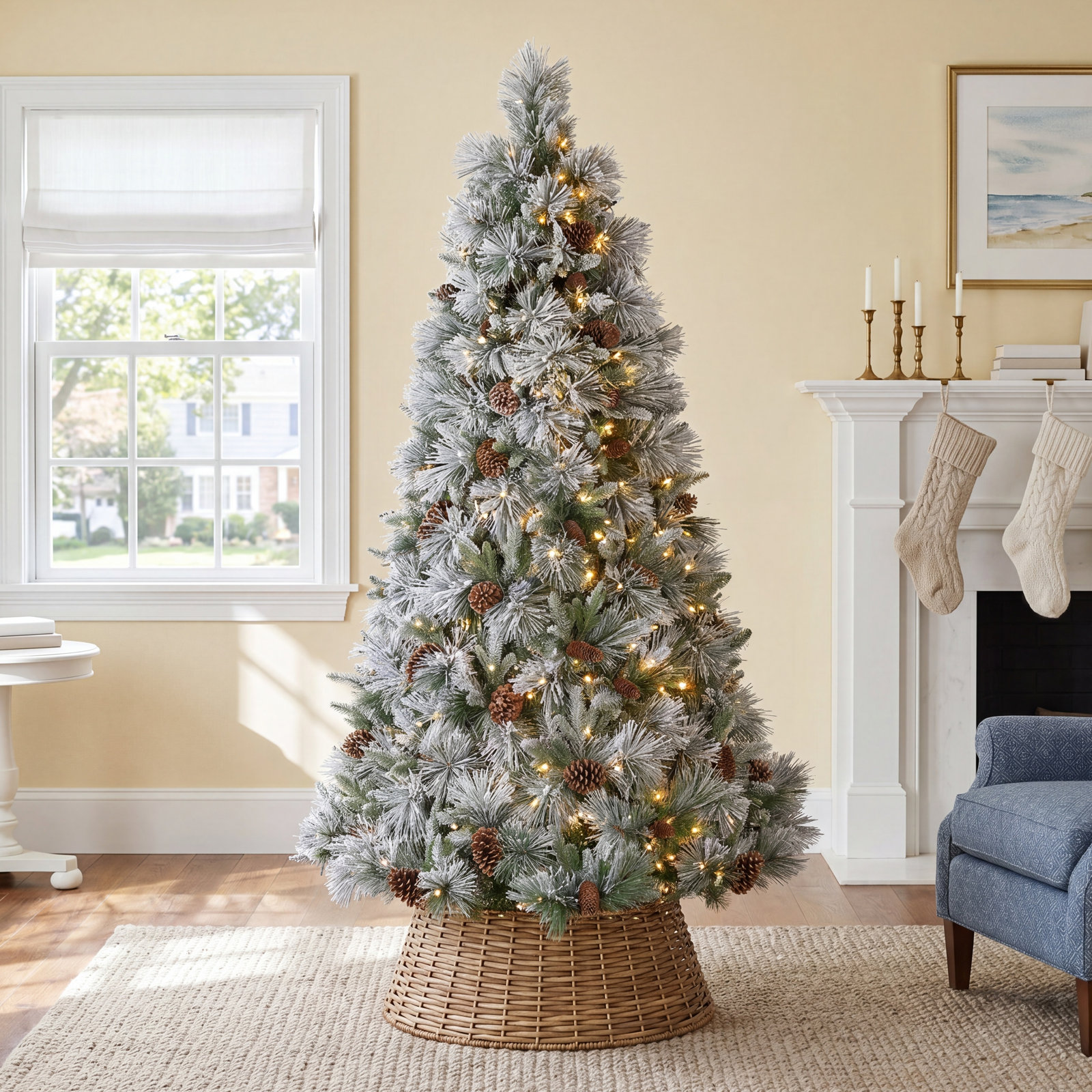Gulea 60' Lighted Artificial Pine Christmas Tree