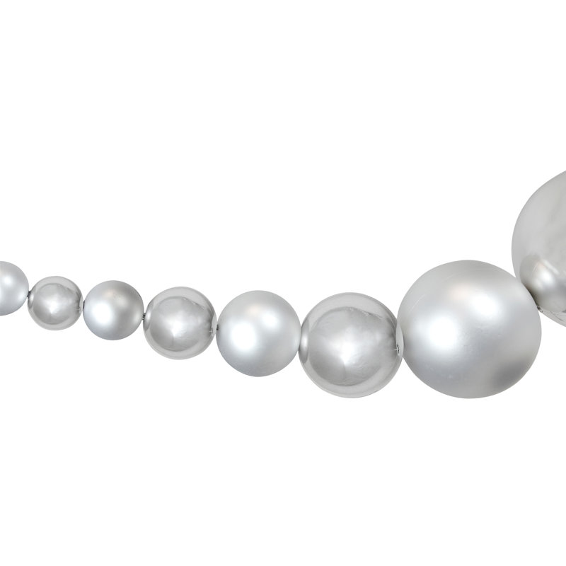 Ornement boule de Noël incassable 6 pi brillant et mat, Argent