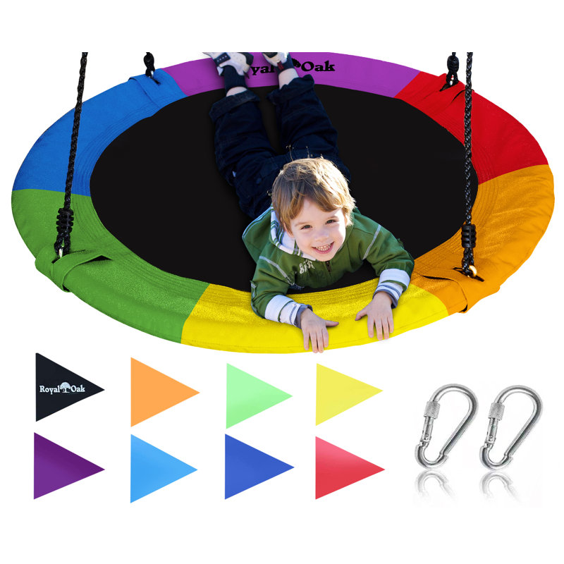 Royal Oak 40'' Rainbow Saucer Swing with Flags