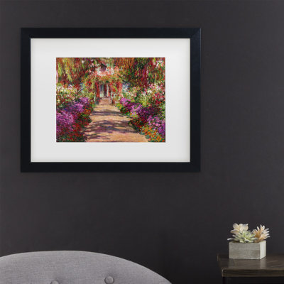 «A Pathway in Monets Garden» par Claude Monet, reproduction d'art sur toile