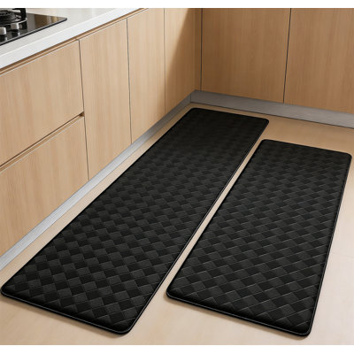 Kitchen Mat, 2 PCS Kitchen Rugs, Cushioned Kitchen Mats For Floor, Anti Fatigue Kitchen Rug Set, Non-Slip Standing Mat For Kitchen, Office, Sink, 17.3"X30"+17.3"X47"