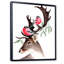 Cerf avec deux bouvreuils rouges - reproduction sur toile-67387891-67387892