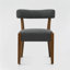Chaises de salle à manger rembourrées en tissu gris Mid-Century-735622749