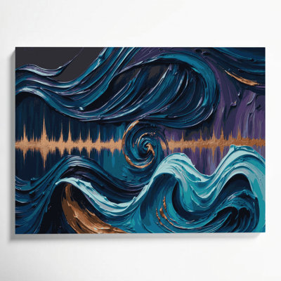 «Music Sound Waves and Frequences», art mural sur toile grise
