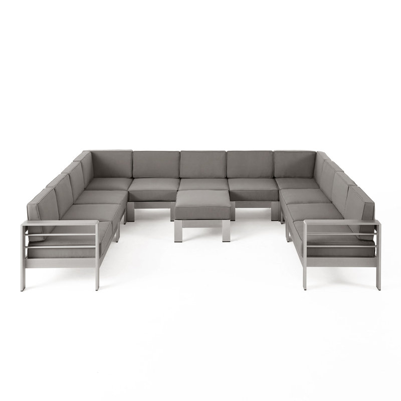 Destinee 11 - Person Modular Patio Conversation Set with Cushions