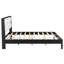 Structure de lit plateforme en bois massif de très grande taille avec tête de lit tapissier en velours beige, noir, aucun sommier tapissier requis-1745136473-1745136474