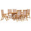6 - Person Solid Wood Patio Dining Set Round Table