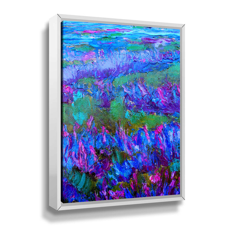 Bunyon StaticeFying by Susi Franco Painting on Canvas, 10" H x 8" W x 2" D, White Floater Frame