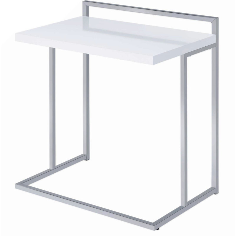 Table à collation rectangulaire ultrabrillante avec pieds en métal