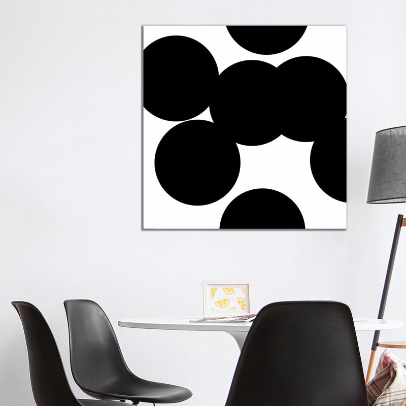 Black Circles 1 Piece Wrapped Canvas Wall Art, 93.98cm H x 93.98cm W x 1.905cm W