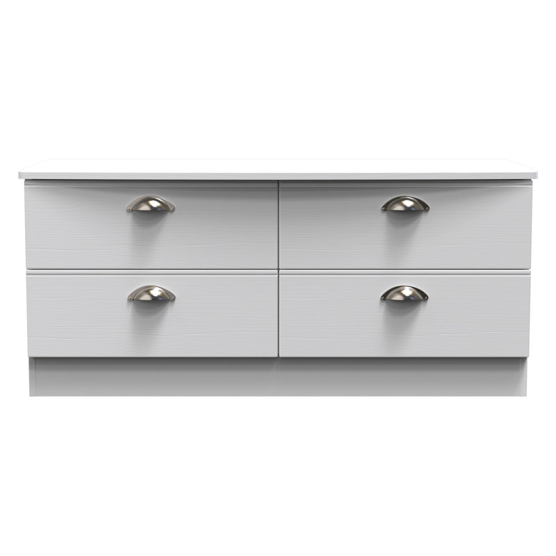 Fully Assembled Murier 4 Drawer Chest, White Ash/White Ash