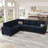 Shavera Velvet Modern Modular L-Shaped Sleeper Sofa Bed-2127300863