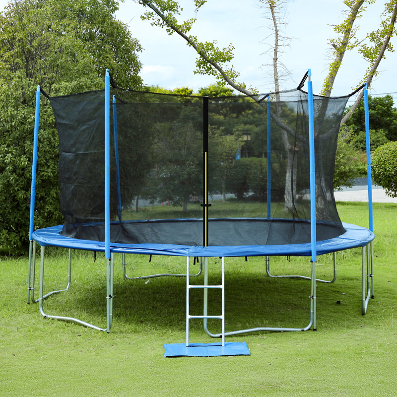 Trampoline d'extérieur 15 pi Aoodor, trampoline récréatif avec filet de sécurité intérieur et échelle pour enfants