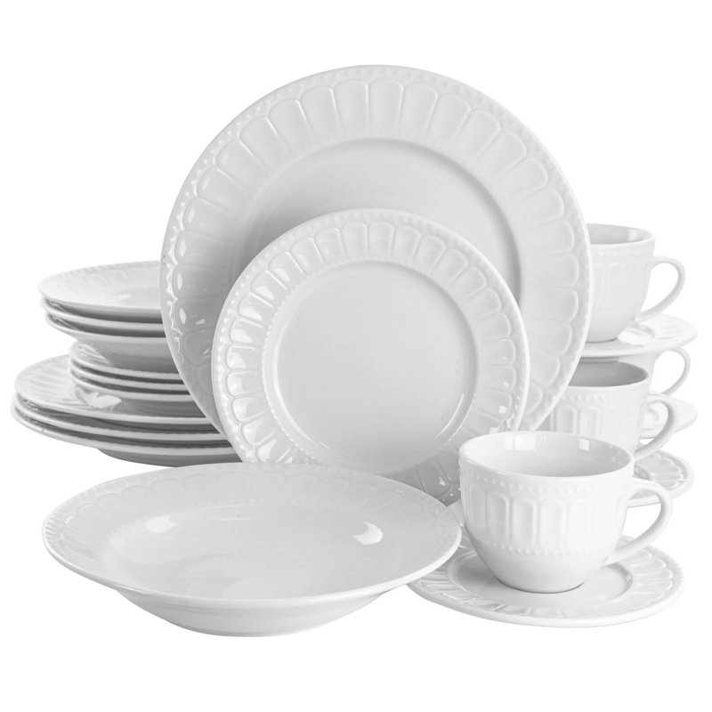 Credle Piece Porcelain China Dinnerware Set - Service for 4