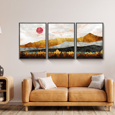 Paysage naturel - Peinture sur toile 3 pièces