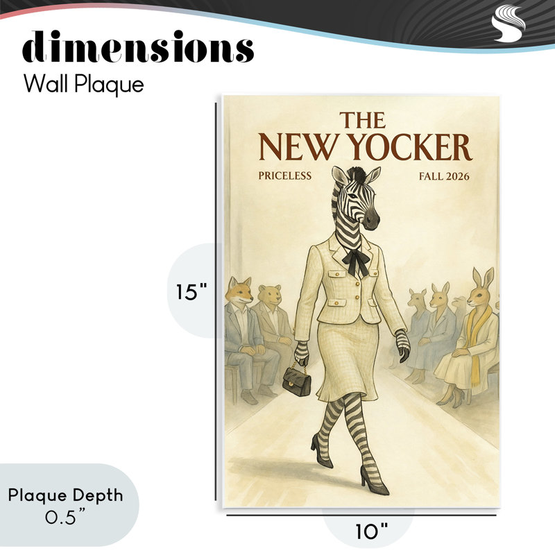 New Yocker Zebra Model Wall Plaque, design by Grotto Studios, 15 x 10