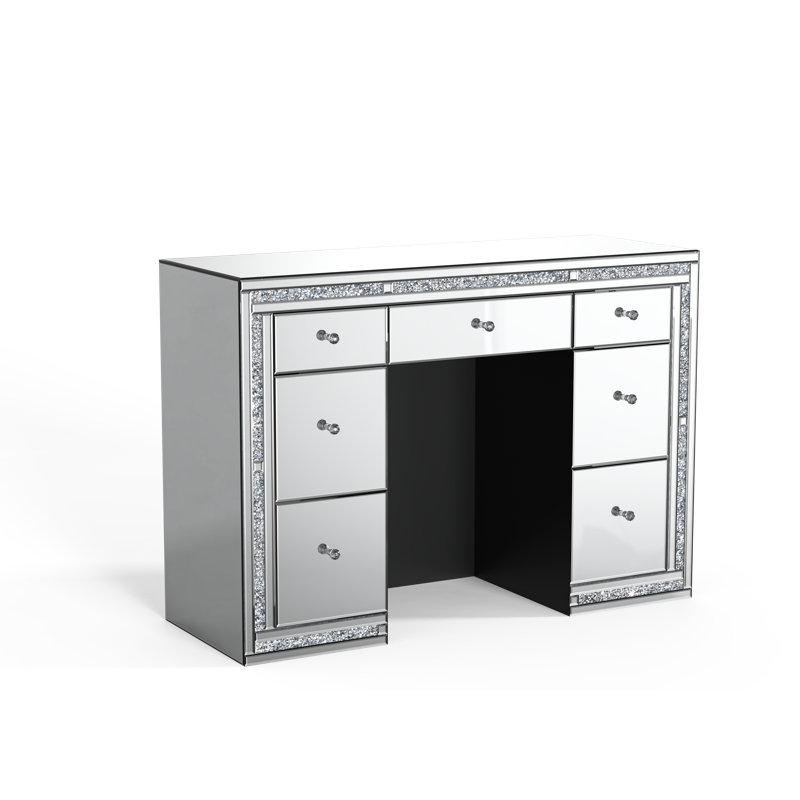Mariaha Mirrored Vanity Table 7-Drawer