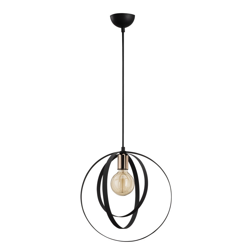 Luminaire suspendu sphère 1 lumière Halden, Noir, noir, noir, noir