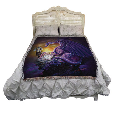 Couverture en coton Pure Country Weavers Amethyst Time par Rosehan