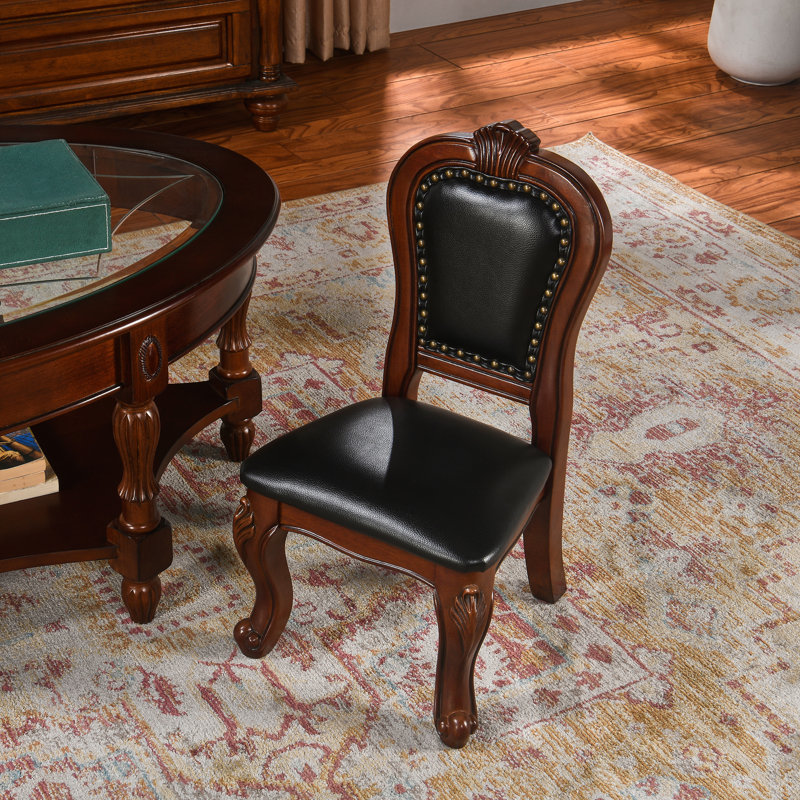 Chaise d'appoint en cuir végétalien Ilynn, Similicuir noir