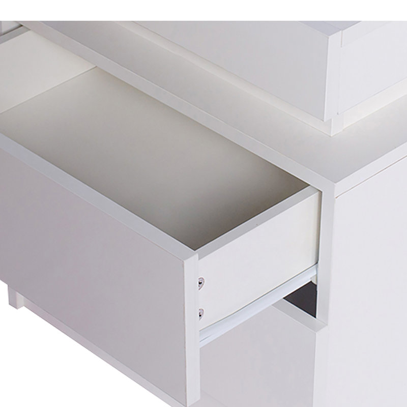 Crysta 45cm W Manufactured Wood Bedside Table, White