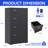Black 4-Drawer Vertical Filing Cabinet with Lock and Storage Wardrobe, Steel File Locker Cabinet for Home Office, School, and Bedroom, Holds Letter and Legal Hanging Files-1362059654