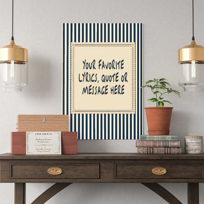 Canvas Wall Art Vertical Stripes With Text Frame Poster Vintage Poster Print Home Decor