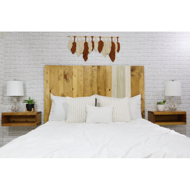 Queen Size Multicolored Solid Wood Floating Panel Headboard